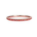 Bracelet XS:  45mm / Rose Gold / 8.55-10.83 Carats Orange Sapphires TW Stretch & Stack Orange Sapphire Tennis Bracelet, 8.55-18 Carats