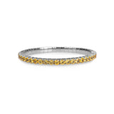 Bracelet XS:  45mm / White Gold / 8.55-10.83 Carats Orange Sapphires TW 18K Stretch & Stack Yellow Sapphire Tennis Bracelet, 8.55-18 Carats