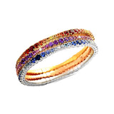 bracelet XS:  45mm / Yellow Gold Stretch & Stack Diamond, Purple and Lavender Sapphire Ombre Tennis Bracelet