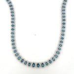 Bracelet Yellow Gold 18K Gold Aquamarine and Diamond Necklace