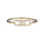 Bracelets 14K & 18K Gold and Micro-Pave Three Diamond Stretch Bracelet