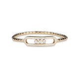 Bracelets 14K & 18K Gold and Micro-Pave Three Diamond Stretch Bracelet
