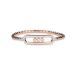 Bracelets 14K & 18K Gold and Micro-Pave Three Diamond Stretch Bracelet