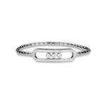 Bracelets 14K & 18K Gold and Micro-Pave Three Diamond Stretch Bracelet