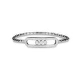 Bracelets 14K & 18K Gold and Micro-Pave Three Diamond Stretch Bracelet