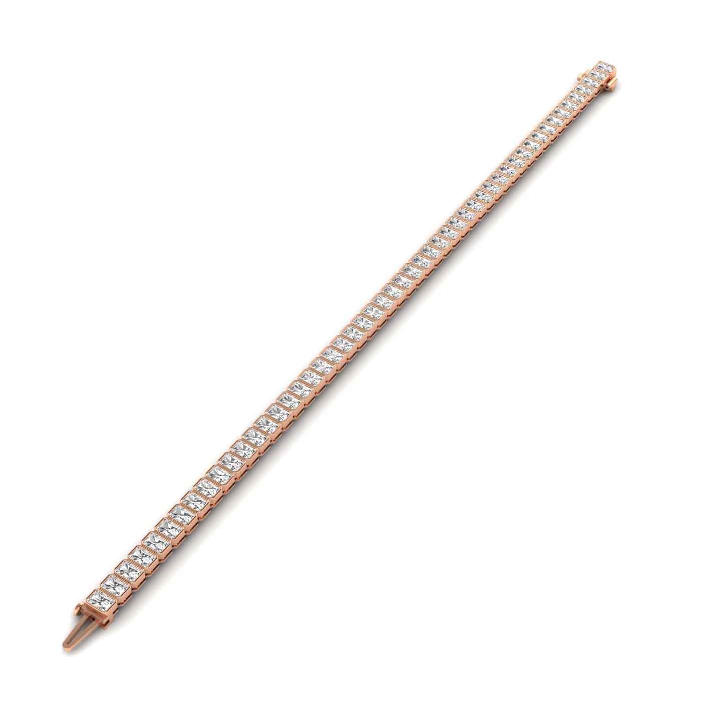 Bracelets 14K & 18K Gold and Radiant Cut Diamond 7-8 ct Tennis Bracelet Bezel Set, Lab Grown