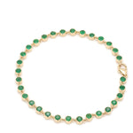 Bracelets 14K & 18K Gold Emerald Bezel Link Bracelet