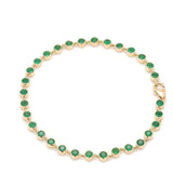 Bracelets 14K & 18K Gold Emerald Bezel Link Bracelet