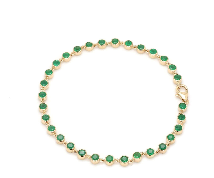 Bracelets 14K & 18K Gold Emerald Bezel Link Bracelet
