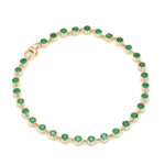 Bracelets 14K & 18K Gold Emerald Bezel Link Bracelet
