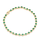 Bracelets 14K & 18K Gold Emerald Bezel Link Bracelet