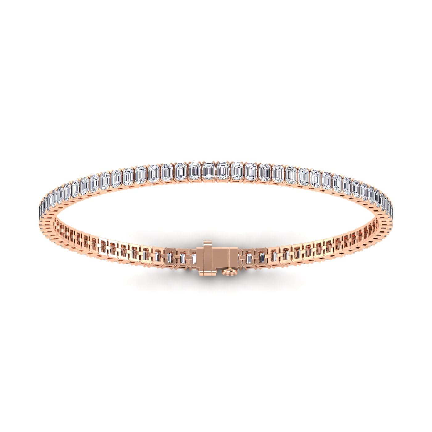 Bracelets 14K & 18K Gold Emerald Cut DiamondTennis Bracelet 6-7 ct, 4-prong setting, Lab Grown