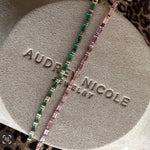 Bracelets 14K & 18K Gold Pink Sapphire Baguette Tennis Anklet, East West