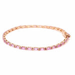 Bracelets 14K & 18K Gold Pink Sapphire Baguette Tennis Anklet, East West