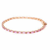 Bracelets 14K & 18K Gold Pink Sapphire Baguette Tennis Anklet, East West
