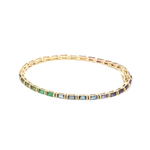 Bracelets 14K & 18K Gold Rainbow Baguette Tennis anklet, East West