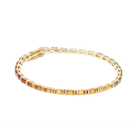 Bracelets 14K & 18K Gold Rainbow Baguette Tennis anklet, East West