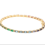 Bracelets 14K & 18K Gold Rainbow Baguette Tennis Bracelet, East West