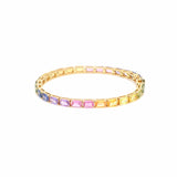 Bracelets 14K & 18K Gold Rainbow Tennis Bracelet, East West