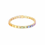 Bracelets 14K & 18K Gold Rainbow Tennis Bracelet, East West