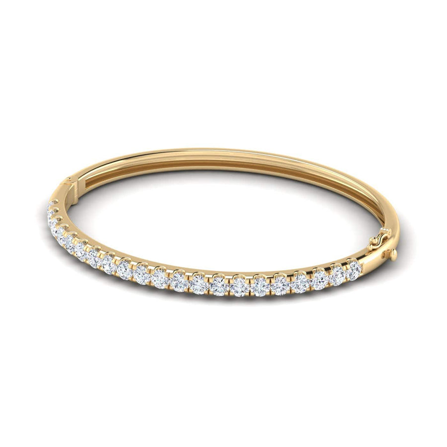 Bracelets 14K & 18K Gold Round Diamond Bangle Bracelet 3 ct, Lab Grown