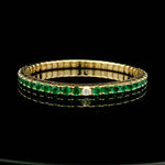 Bracelets 14K/18K Gold Stretch Emerald And Diamond Tennis Bracelet