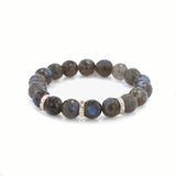 Bracelets 14K & 18K  Labradorite & Rose Gold Diamonds Beaded Bracelet