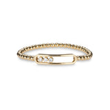 Bracelets 14K & 18K Three Diamond Ball Stretch Bracelet