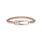Bracelets 14K & 18K Three Diamond Ball Stretch Bracelet