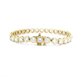 Bracelets 14K Gold and Diamond Tennis Bracelet Bezel Set, 9.76 cts Lab Grown
