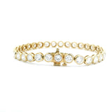 Bracelets 14K Gold and Diamond Tennis Bracelet Bezel Set, 9.76 cts Lab Grown