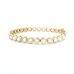 Bracelets 14K Gold and Diamond Tennis Bracelet Bezel Set, 9.76 cts Lab Grown