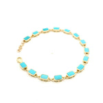 Bracelets 14K Gold Bezel Set Turquoise Tennis Bracelet