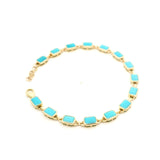 Bracelets 14K Gold Bezel Set Turquoise Tennis Bracelet
