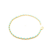 Bracelets 14K Gold Bezel Set Turquoise Tennis Bracelet