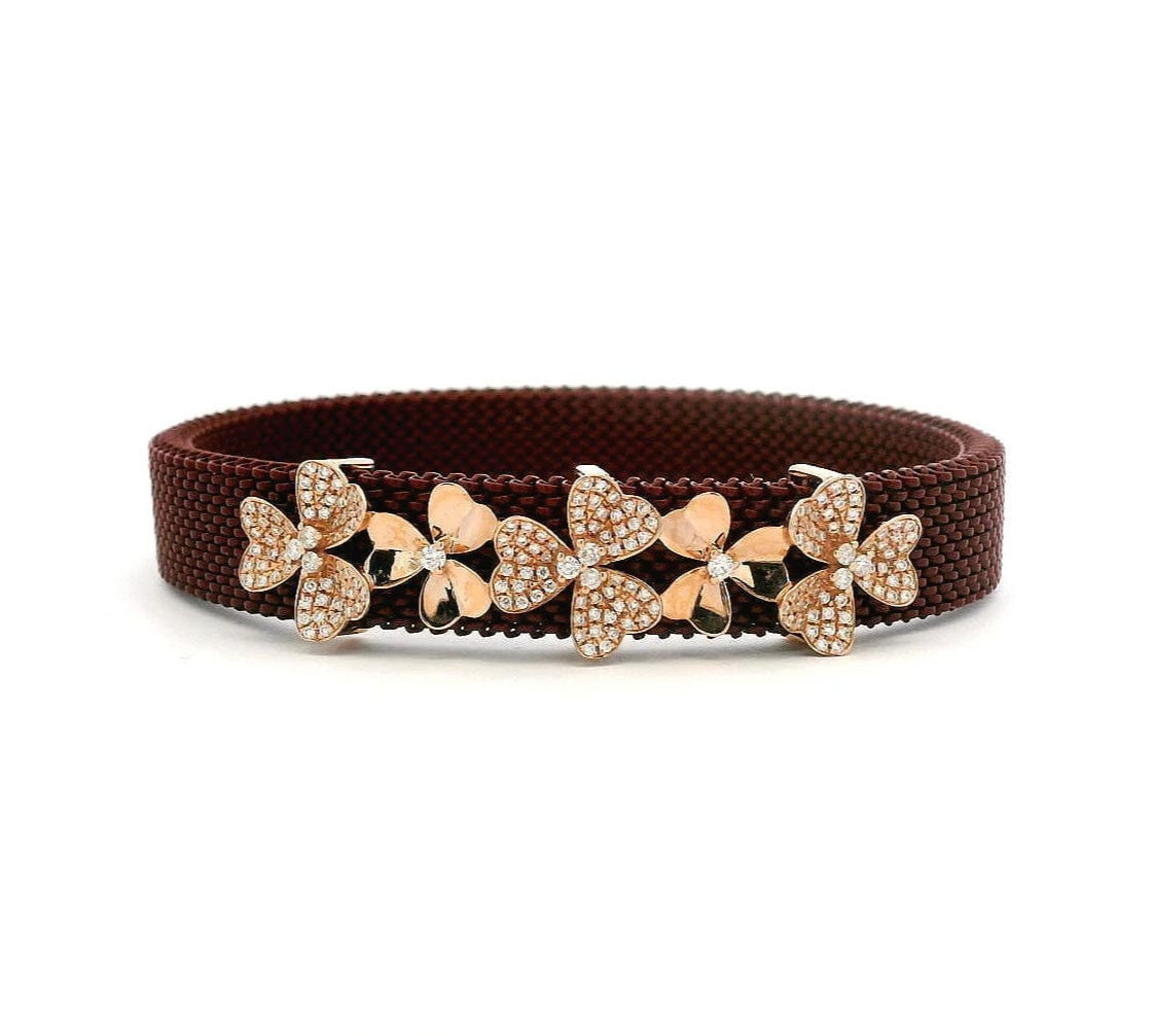 Bracelets 14K gold Material Flower Pave Diamond Bracelet