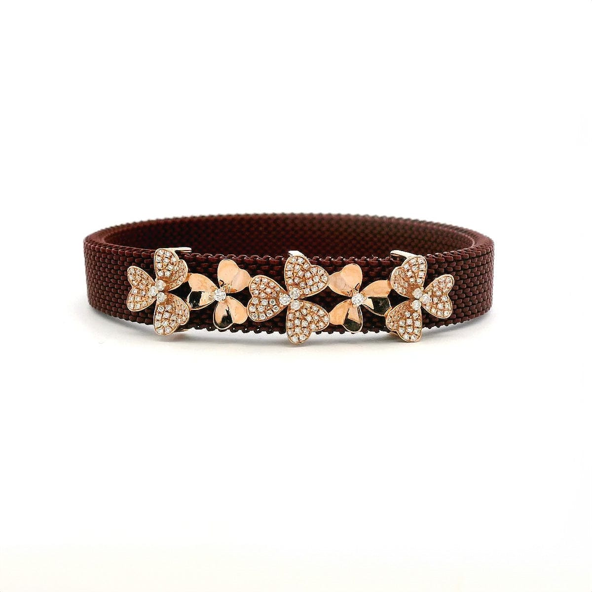 Bracelets 14K gold Material Flower Pave Diamond Bracelet