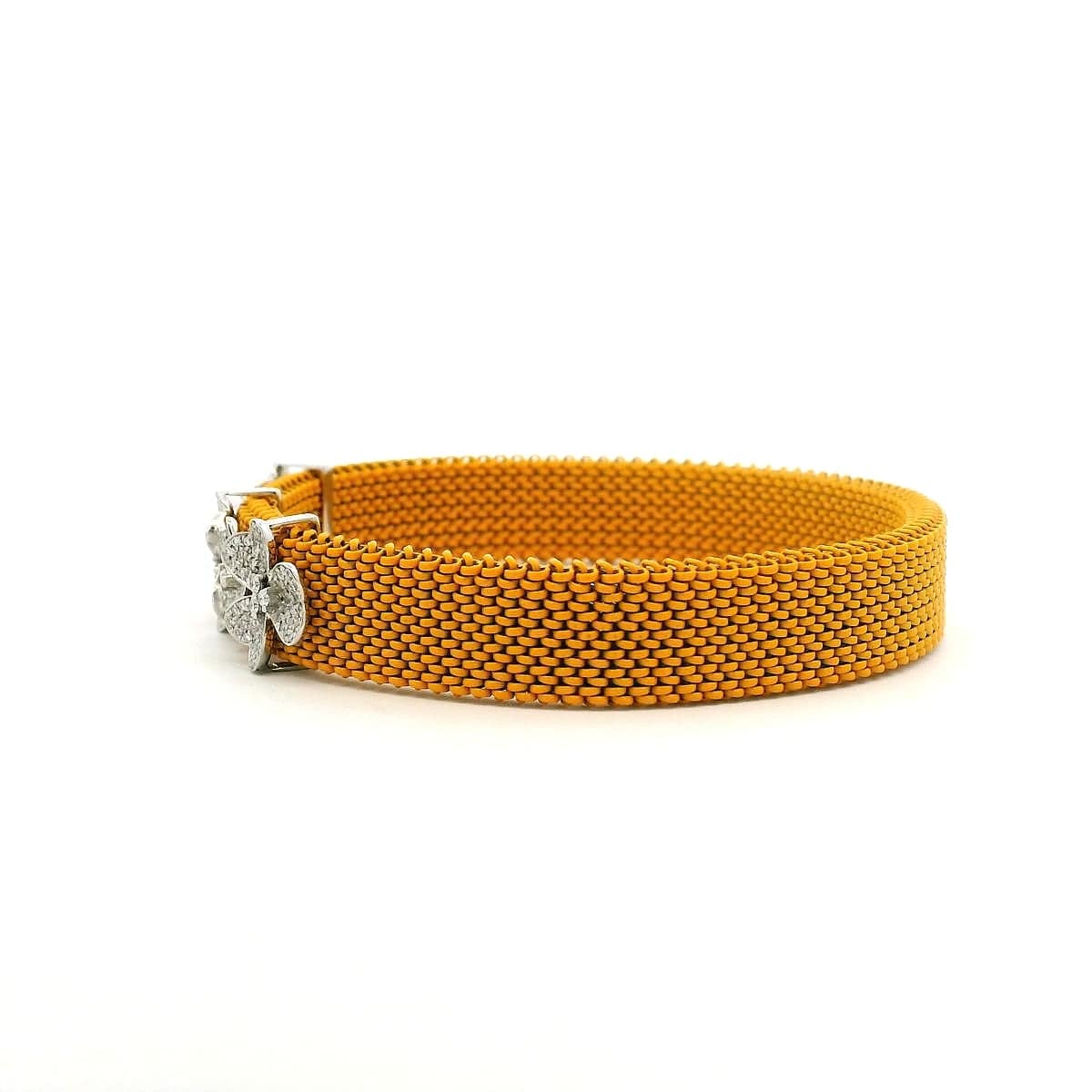 Bracelets 14K gold Material Flower Pave Diamond Bracelet