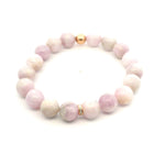 Bracelets 14K Gold Pink Lavender Beads Signature Diamond Cross Charm