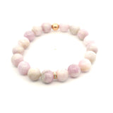 Bracelets 14K Gold Pink Lavender Beads Signature Diamond Cross Charm