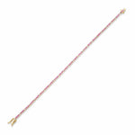 Bracelets 14K Gold Pink Sapphire and Diamond Tennis Bracelet 4-Prong Setting