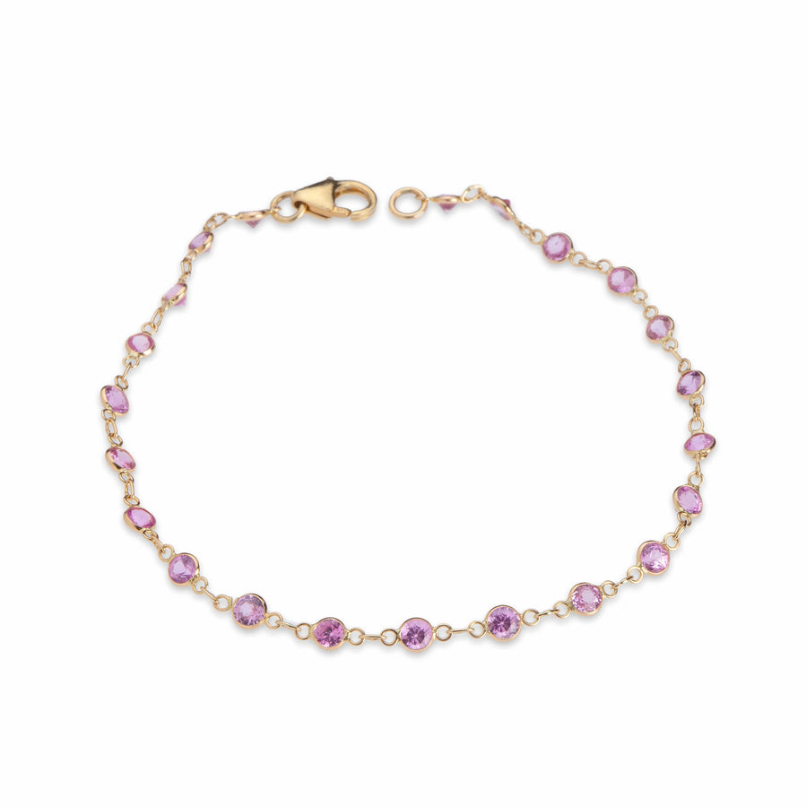 Bracelets 14K Gold Pink Sapphire Strand Bracelet