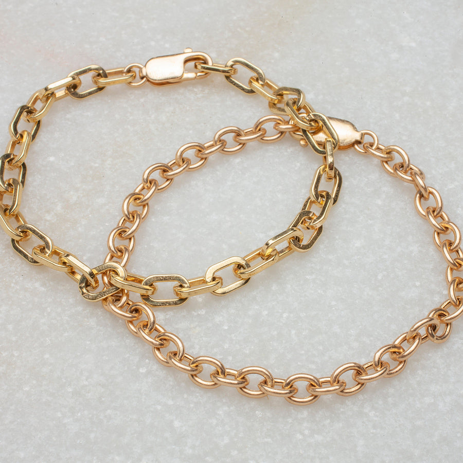 Bracelets 14K Gold Round Link Bracelet 5.2mm