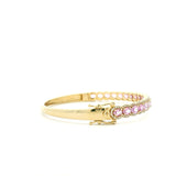 Bracelets 14K Gold Scalloped Pink Sapphire and Diamond Bangle Bracelet