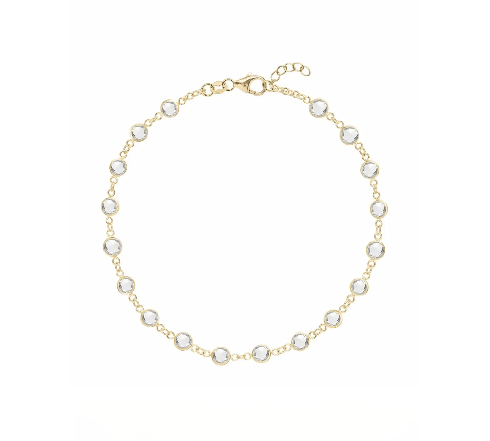 Bracelets 14K Gold White Topaz Strand Bracelet