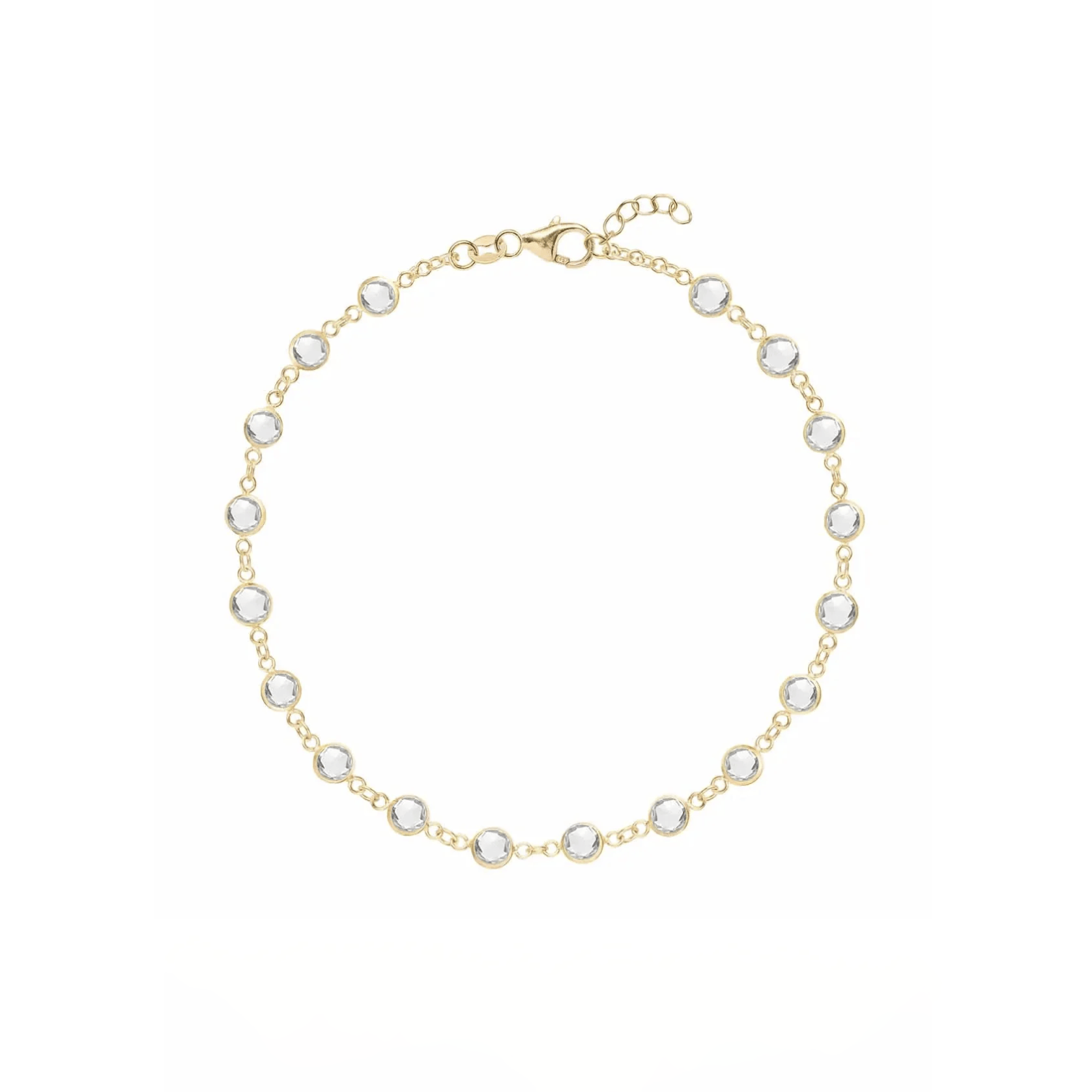 Bracelets 14K Gold White Topaz Strand Bracelet