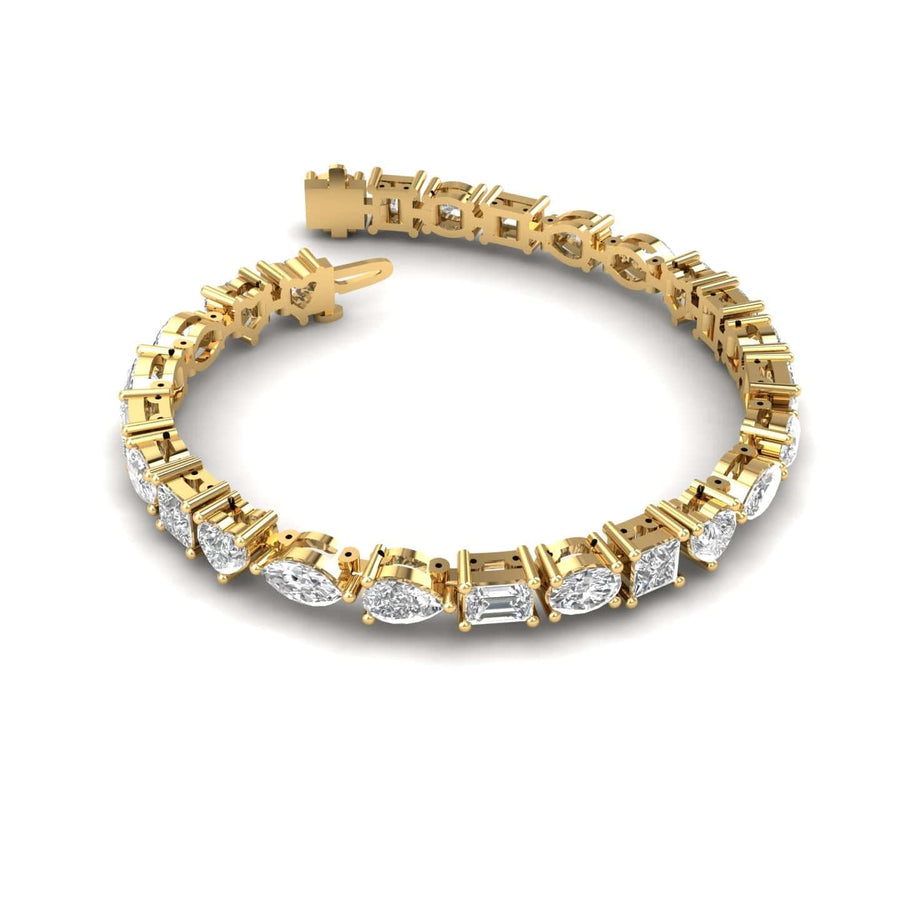 Bracelets 14K or 18K Gold and multi-shape Diamond 8.1 ct Tennis Bracelet Lab Grown