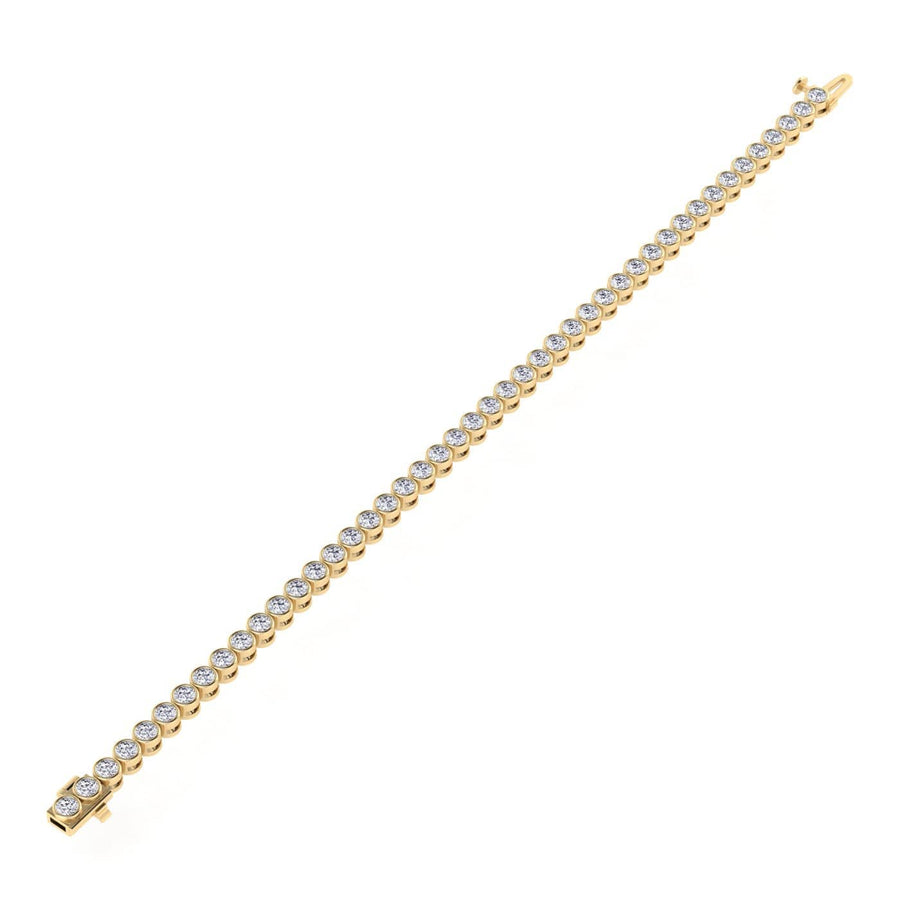 Bracelets 14K or 18K Gold Diamond Tennis Bracelet 4.85 ct bezel set, Lab Grown