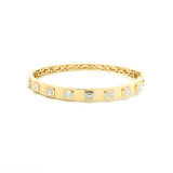 Bracelets 14K or 18K Gold Emerald Cut Diamond Bangle Bracelet 2.77 ct, Lab Grown