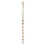 Bracelets 14K Paper Clip Bracelet with One Large Micro-Pave Diamond Link